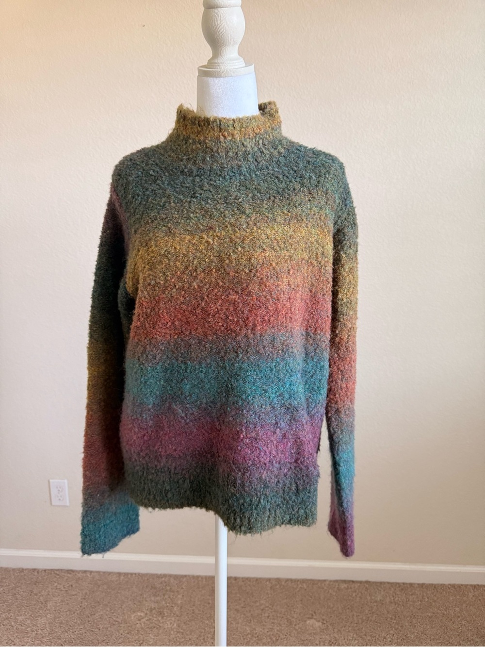 The Sweetwater Co. Striped Ombre Mock Neck Sweater NWT Medium